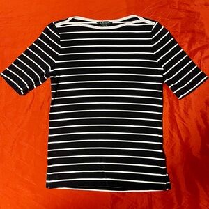 Lauren Ralph Lauren Dark Blue and White Striped Women's Top
